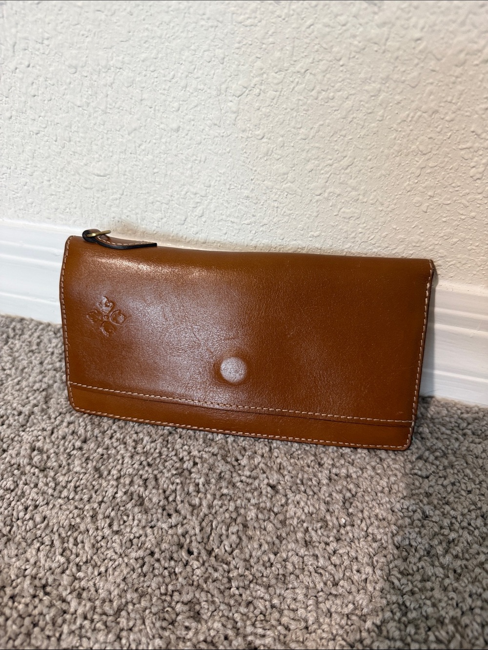 Patricia Nash Classic Leather Wallet Clutch in Warm Tan